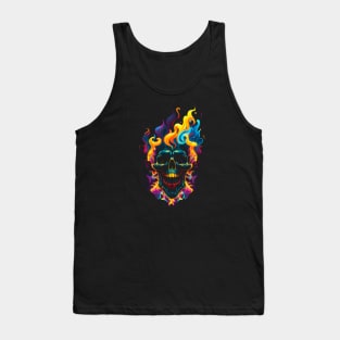 Psychedelic Flaming Skull #2 Tank Top